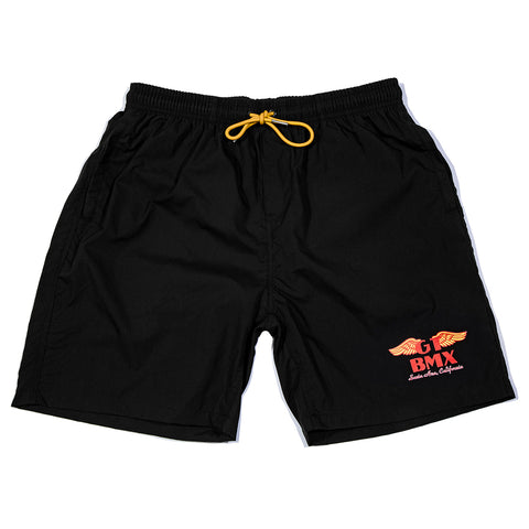GT Classic Wings BMX Shorts - Black w/ Red & Yellow